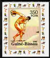 Guinea - Bissau 2006 Sports - Discus individual imperf deluxe sheet unmounted mint. Note this item is privately produced and is offered purely on its thematic appeal