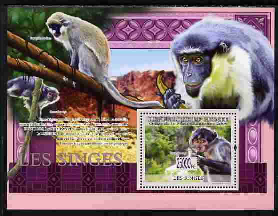 Guinea - Conakry 2009 Monkeys perf s/sheet unmounted mint
