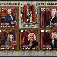 Guinea - Bissau 2010 260th death Anniversary of Bach perf sheetlet containing 5 values unmounted mint