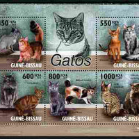 Guinea - Bissau 2010 Domestic Cats perf sheetlet containing 5 values unmounted mint