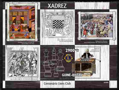 Guinea - Bissau 2010 Chess in Art with Lions Int Logo perf s/sheet unmounted mint