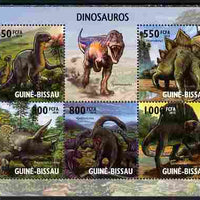 Guinea - Bissau 2010 Dinosaurs perf sheetlet containing 5 values unmounted mint