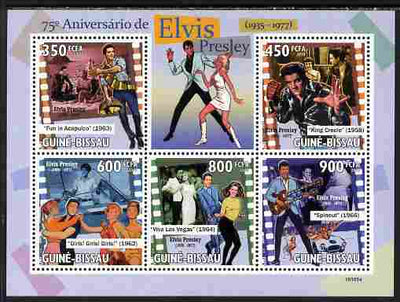 Guinea - Bissau 2010 75th Birth Anniversary of Elvis Presley perf sheetlet containing 5 values unmounted mint