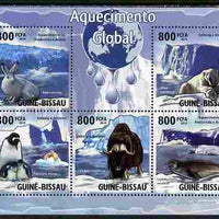 Guinea - Bissau 2010 Global Warming perf sheetlet containing 5 values unmounted mint