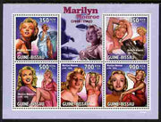 Guinea - Bissau 2010 Marilyn Monroe perf sheetlet containing 5 values unmounted mint