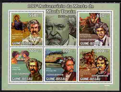 Guinea - Bissau 2010 100th death Anniversary of Mark Twain perf sheetlet containing 5 values unmounted mint