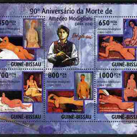 Guinea - Bissau 2010 90th death Anniversary of Modigliani perf sheetlet containing 5 values unmounted mint