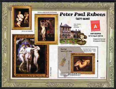 Guinea - Bissau 2010 Paintings by Rubens with Antverpia Stamp Exhibition Logo perf s/sheet unmounted mint