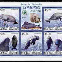Comoro Islands 2009 Dugong perf sheetlet containing 5 values unmounted mint Yv 1631-35