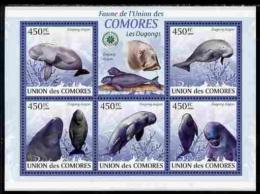 Comoro Islands 2009 Dugong perf sheetlet containing 5 values unmounted mint Yv 1631-35