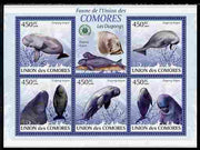 Comoro Islands 2009 Dugong perf sheetlet containing 5 values unmounted mint Yv 1631-35