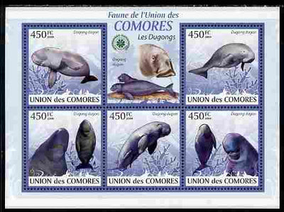 Comoro Islands 2009 Dugong perf sheetlet containing 5 values unmounted mint Yv 1631-35