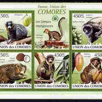 Comoro Islands 2009 Mongoose Lemur perf sheetlet containing 5 values unmounted mint Yv 1636-40