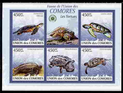 Comoro Islands 2009 Turtles perf sheetlet containing 5 values unmounted mint Yv 1641-45