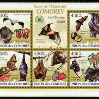 Comoro Islands 2009 Bats perf sheetlet containing 5 values unmounted mint Yv 1646-50