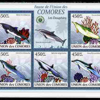 Comoro Islands 2009 Dolphins perf sheetlet containing 5 values unmounted mint Yv 1656-60