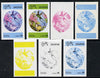 Dhufar 1973 Foreign & Exotic Birds 1R (Humming Bird) set of 7 imperf progressive colour proofs comprising the 4 individual colours plus 2, 3 and all 4-colour composites unmounted mint