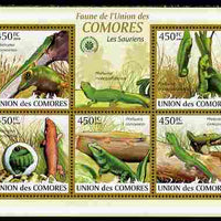 Comoro Islands 2009 Lizards perf sheetlet containing 5 values unmounted mint Yv 1661-65