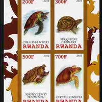 Rwanda 2010 Turtles imperf sheetlet containing 4 values unmounted mint