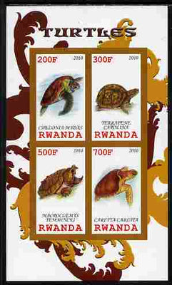 Rwanda 2010 Turtles imperf sheetlet containing 4 values unmounted mint