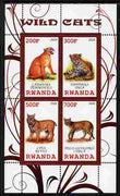 Rwanda 2010 Wild Cats perf sheetlet containing 4 values unmounted mint