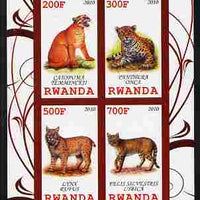Rwanda 2010 Wild Cats imperf sheetlet containing 4 values unmounted mint