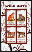 Rwanda 2010 Wild Cats imperf sheetlet containing 4 values unmounted mint