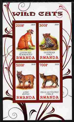 Rwanda 2010 Wild Cats imperf sheetlet containing 4 values unmounted mint