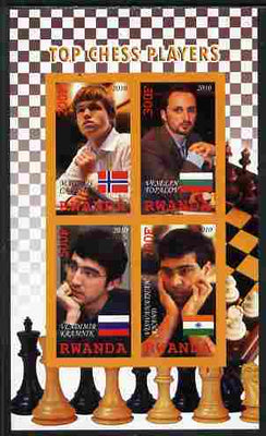 Rwanda 2010 Top Chess Players #1 imperf sheetlet containing 4 values unmounted mint