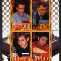 Rwanda 2010 Top Chess Players #2 perf sheetlet containing 4 values unmounted mint