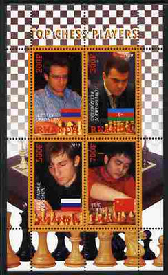 Rwanda 2010 Top Chess Players #2 perf sheetlet containing 4 values unmounted mint