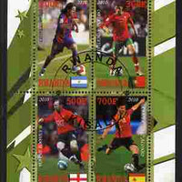 Rwanda 2010 Football World Cup - FIFA Top Players #1 perf sheetlet containing 4 values fine cto used
