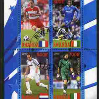 Rwanda 2010 Football World Cup - FIFA Top Players #2 perf sheetlet containing 4 values fine cto used