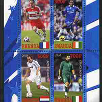 Rwanda 2010 Football World Cup - FIFA Top Players #2 perf sheetlet containing 4 values unmounted mint