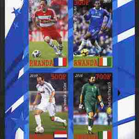 Rwanda 2010 Football World Cup - FIFA Top Players #2 imperf sheetlet containing 4 values unmounted mint