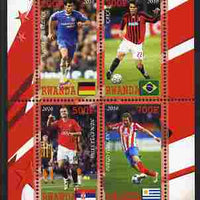 Rwanda 2010 Football World Cup - FIFA Top Players #3 perf sheetlet containing 4 values unmounted mint