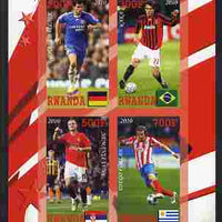 Rwanda 2010 Football World Cup - FIFA Top Players #3 imperf sheetlet containing 4 values unmounted mint