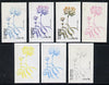 Eynhallow 1974 Flowers #01 - 4p (Anthyllis Vulneria) set of 7 imperf progressive colour proofs comprising the 4 individual colours plus 2, 3 and all 4-colour composites unmounted mint