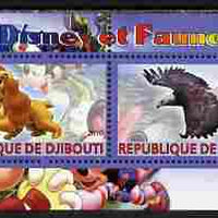 Djibouti 2010 Disney & Fauna #1 perf sheetlet containing 2 values unmounted mint