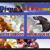 Djibouti 2010 Disney & Fauna #1 imperf sheetlet containing 2 values unmounted mint