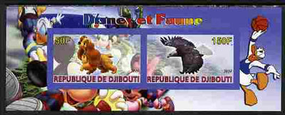 Djibouti 2010 Disney & Fauna #1 imperf sheetlet containing 2 values unmounted mint