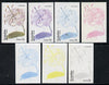 Eynhallow 1974 Flowers #01 - 5p (Lilium Speciosum) set of 7 imperf progressive colour proofs comprising the 4 individual colours plus 2, 3 and all 4-colour composites unmounted mint