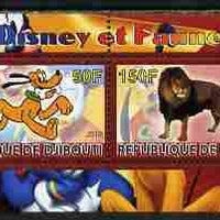 Djibouti 2010 Disney & Fauna #3 perf sheetlet containing 2 values unmounted mint