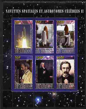 Djibouti 2010 Space Launches & Astronomers #2 perf sheetlet containing 6 values unmounted mint