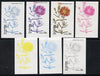 Eynhallow 1974 Flowers #01 - 20p (Mesembryanthemum) set of 7 imperf progressive colour proofs comprising the 4 individual colours plus 2, 3 and all 4-colour composites unmounted mint