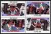 Tuvalu 1986 Royal Wedding (Andrew & Fergie) $1 perf tete-beche block of 4 (2 se-tenant pairs) overprinted SPECIMEN in silver (Italic caps 26.5 x 3 mm) unmounted mint SG 399-400s from Printer's uncut proof sheet