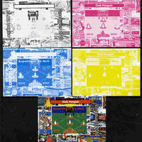 Mali 2010 Olympic Games - Disney Club Penguin #1 individual deluxe sheetlet - the set of 5 imperf progressive proofs comprising the 4 individual colours plus all 4-colour composite, unmounted mint