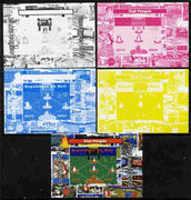 Mali 2010 Olympic Games - Disney Club Penguin #1 individual deluxe sheetlet - the set of 5 imperf progressive proofs comprising the 4 individual colours plus all 4-colour composite, unmounted mint