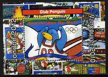 Mali 2010 Olympic Games - Disney Club Penguin #4 individual perf deluxe sheetlet unmounted mint. Note this item is privately produced and is offered purely on its thematic appeal