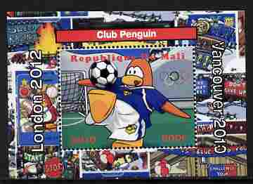 Mali 2010 Olympic Games - Disney Club Penguin #6 individual perf deluxe sheetlet unmounted mint. Note this item is privately produced and is offered purely on its thematic appeal